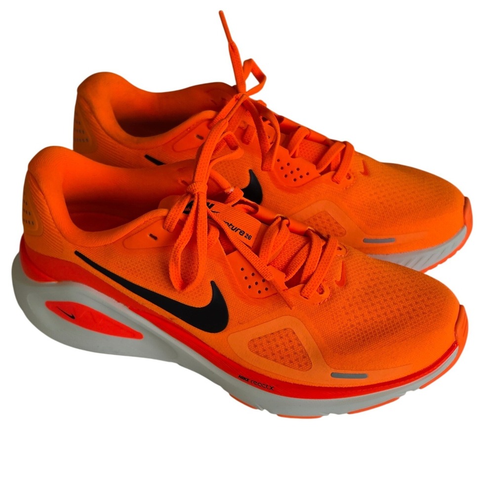 Nike Air Zoom Structure 25 Total Orange Black Running Shoes HJ1102-800 Mens 6.5